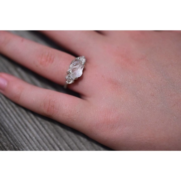 Alternative Engagement Ring Raw rustic Boho Promise Ring dainty unique s… - Picture 2 of 7